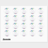 Sticker Rond Aquarelle couleur ultra violet Combo Mariage flora (Feuille)