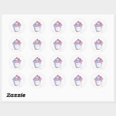 Sticker Rond Aquarelle cupcake Peinture (Feuille)