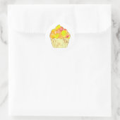 Sticker Rond Aquarelle Cupcake Peinture (Sac)
