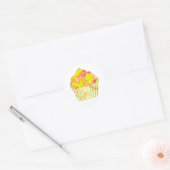 Sticker Rond Aquarelle Cupcake Peinture (Enveloppe)