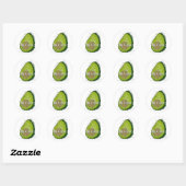 Sticker Rond Aquarelle Cute Avocado (Feuille)