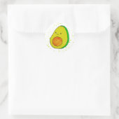 Sticker Rond Aquarelle Cute Carton Avocado (Sac)