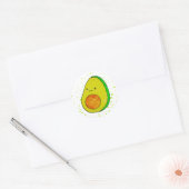Sticker Rond Aquarelle Cute Carton Avocado (Enveloppe)