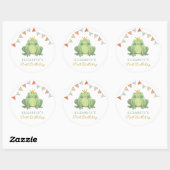 Sticker Rond Aquarelle Cute Frog Anniversaire (Feuille)