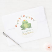 Sticker Rond Aquarelle Cute Frog Baby shower (Enveloppe)