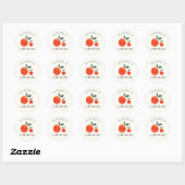Sticker Rond Aquarelle Cute Oranges Personnalisé École (Feuille)