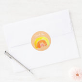 Sticker Rond Aquarelle d'amour arc-en-ciel orange (Enveloppe)