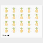 Sticker Rond Aquarelle d'ananas crayon jaune et vert (Feuille)