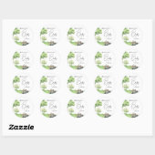 Sticker Rond Aquarelle dans le Baby shower Park (Feuille)