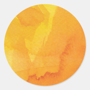 Sticker Rond Aquarelle d'automne dorée