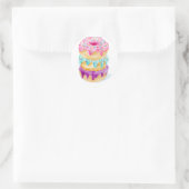 Sticker Rond Aquarelle de beignets (Sac)