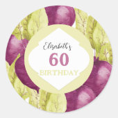 Sticker Rond Aquarelle de betteraves mignonnes Art personnalisé (Devant)