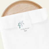 Sticker Rond Aquarelle de bijoux Eucalyptus