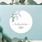 Sticker Rond Aquarelle de bijoux Eucalyptus