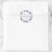 Sticker Rond Aquarelle de bouquet floral | MERCI (Sac)