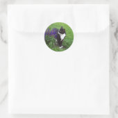 Sticker Rond Aquarelle de chat de Tuxedo (Sac)