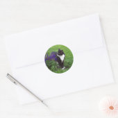 Sticker Rond Aquarelle de chat de Tuxedo (Enveloppe)
