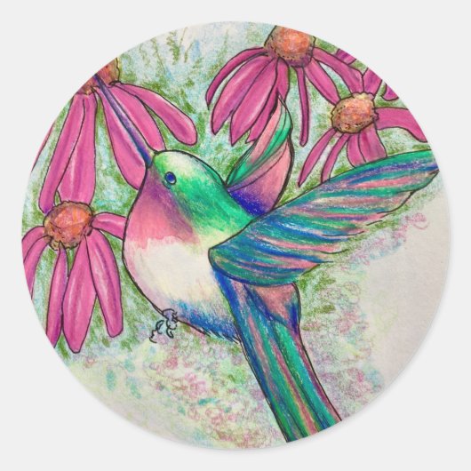 Sticker Rond Aquarelle de Colibri-Colibri (Devant)