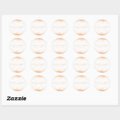 Sticker Rond Aquarelle de corail orange Mariage moderne et chic (Feuille)