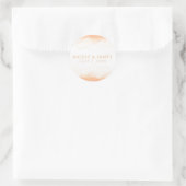 Sticker Rond Aquarelle de corail orange Mariage moderne et chic (Sac)