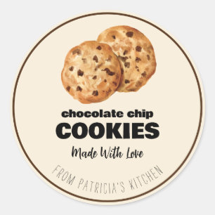 Sticker Rond Aquarelle de cuisson modifiable Cookie cuit avec a