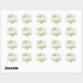 Sticker Rond Aquarelle de feuillage vert sauvage Enregistrer la (Feuille)