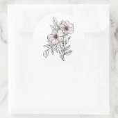 Sticker Rond Aquarelle de fleurs art, élément esthétique (Sac)