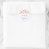 Sticker Rond Aquarelle de fleurs roses (Sac)