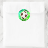 Sticker Rond Aquarelle de football personnalisable (Sac)