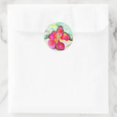 Sticker Rond Aquarelle de fraise rose (Sac)