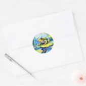 Sticker Rond Aquarelle de grenouille verte (Enveloppe)