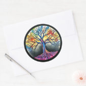 Sticker Rond Aquarelle de l'arbre de vie (Enveloppe)