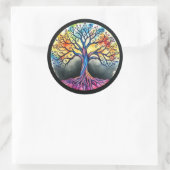 Sticker Rond Aquarelle de l'arbre de vie (Sac)