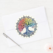 Sticker Rond Aquarelle de l'arbre de vie (Enveloppe)