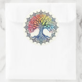 Sticker Rond Aquarelle de l'arbre de vie (Sac)
