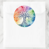 Sticker Rond Aquarelle de l'arbre de vie (Sac)
