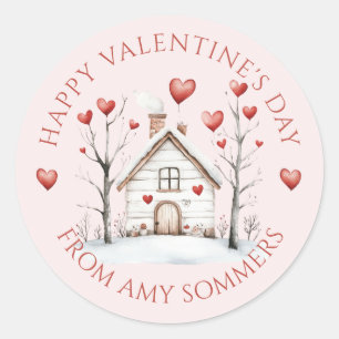 Sticker Rond Aquarelle de l'Heureuse Sainte-Valentin Kid