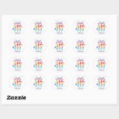 Sticker Rond Aquarelle de livraison (Feuille)