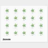 Sticker Rond Aquarelle de menthe d'herbe (Feuille)