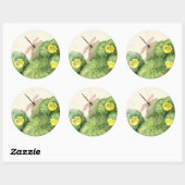 Sticker Rond aquarelle de nénuphar jaune (Feuille)