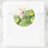 Sticker Rond aquarelle de nénuphar jaune (Sac)