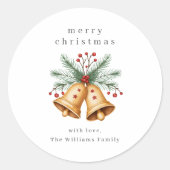 Sticker Rond Aquarelle de Noël (Devant)