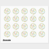 Sticker Rond Aquarelle de Noël PixDezine Wreath Abstraite (Feuille)