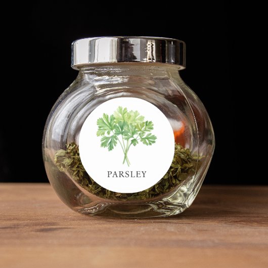 Sticker Rond Aquarelle de persil d'herbe