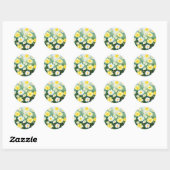 Sticker Rond Aquarelle de prairie jaune (Feuille)