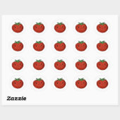Sticker Rond Aquarelle de tomate mignonne (Feuille)