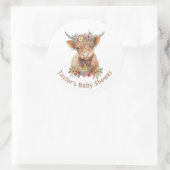 Sticker Rond Aquarelle de vache écossaise belle écossaise haute (Sac)