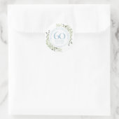 Sticker Rond Aquarelle de verdure du 60e anniversaire (Sac)