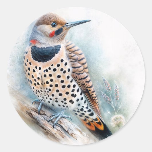 Sticker Rond Aquarelle de Yellowhammer (Devant)