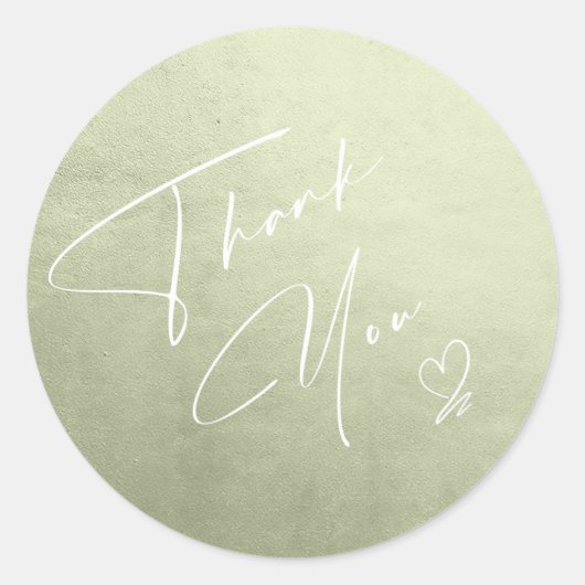 Sticker Rond Aquarelle Dégradé Merci Sage Vert ID786 (Devant)